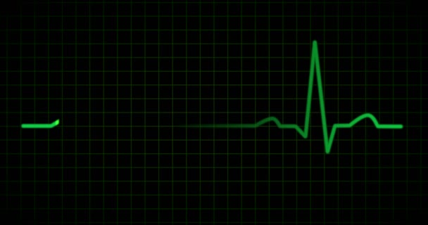 Linia EKG lub EKG w kolorze zielonym - Materiał filmowy, wideo