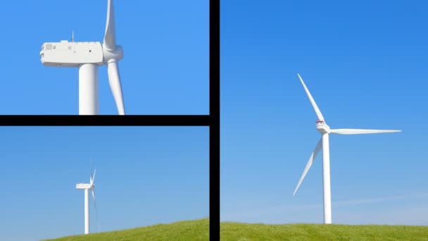 kombinierte Ansicht der Windkraftanlage - Filmmaterial, Video