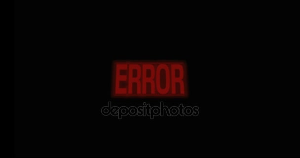 Zoom error screen sign blinking red - Footage, Video