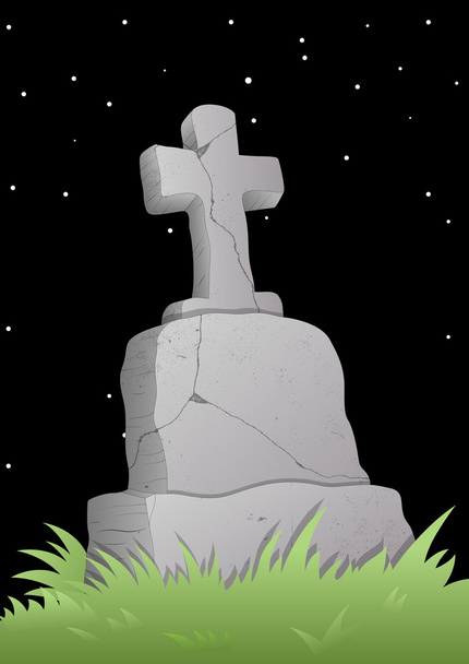 Celtic Cross on a Grave Stone - Vector, Image
