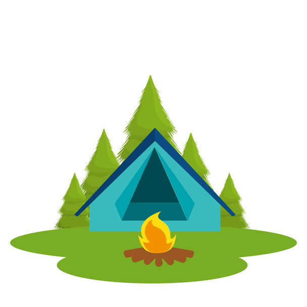 camping tent isolated icon - Vector, Image
