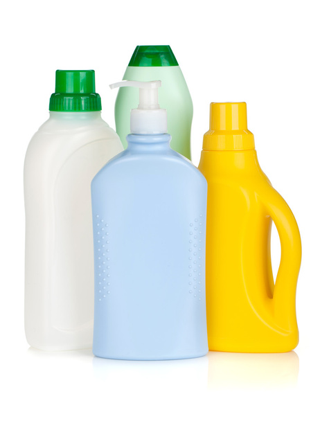 Пластиковые бутылки моющих средств
 - Фото, изображение