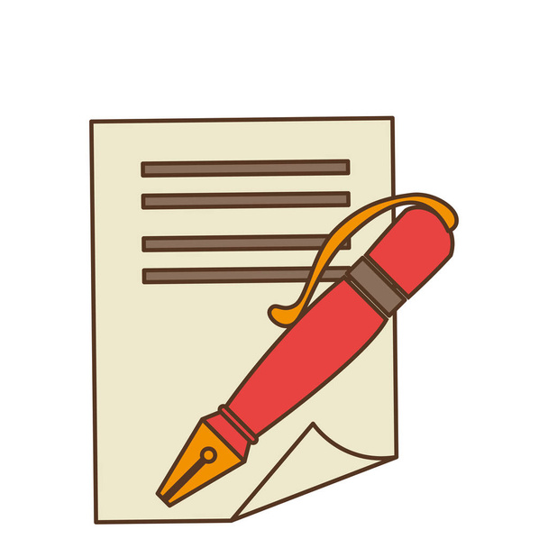 stylo avec icône de contrat
 - Vecteur, image