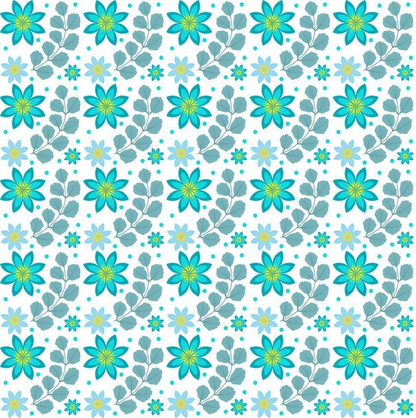 Floral seamless pattern. Flowers repeating texture. Botanical endless background. Vector illustration. - Vector, afbeelding