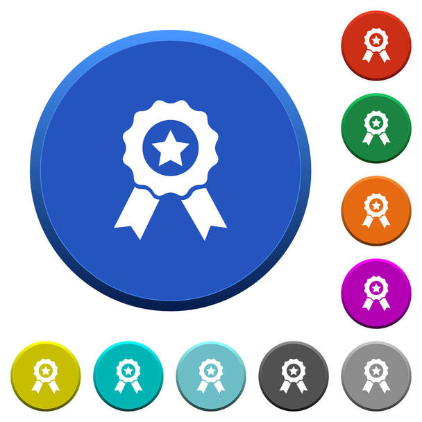 Award with ribbons beveled buttons - Vector, Image