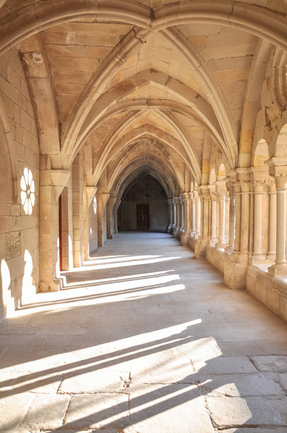 medieval cloister with arcade and arches, in spain - Photo, Image