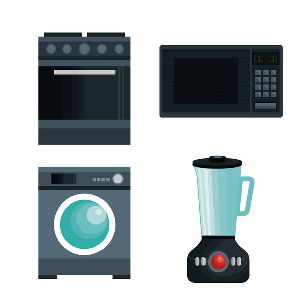 set home appliances icons - Vector, Image