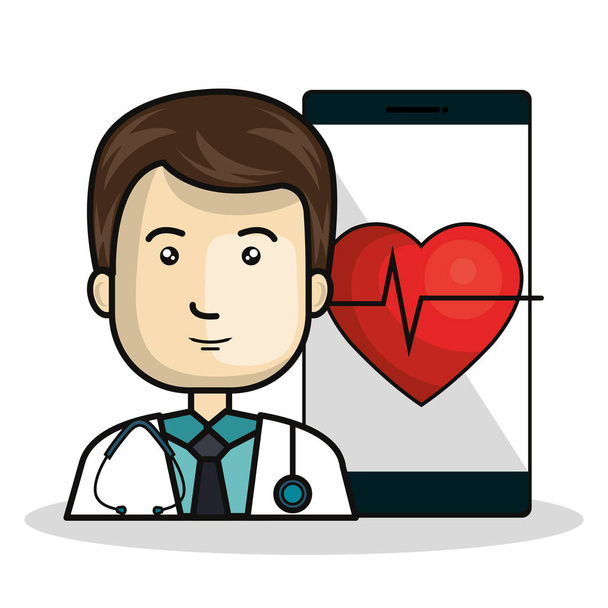 mobile health technology icon - Vector, Image