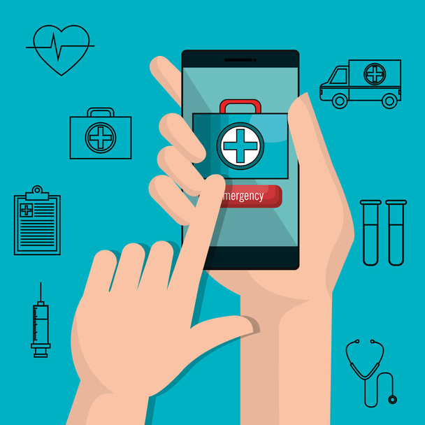 mobilní zdravotnické technologie ikona - Vektor, obrázek