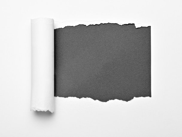 white crumpled curled scroll note paper - Foto, Bild