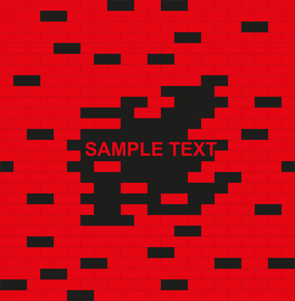 Parede, vermelho e preto, tijolo - com lugar para texto
 - Vetor, Imagem