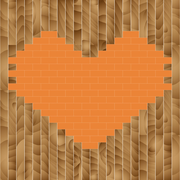 A fal - Valentin szív - Vektor, kép