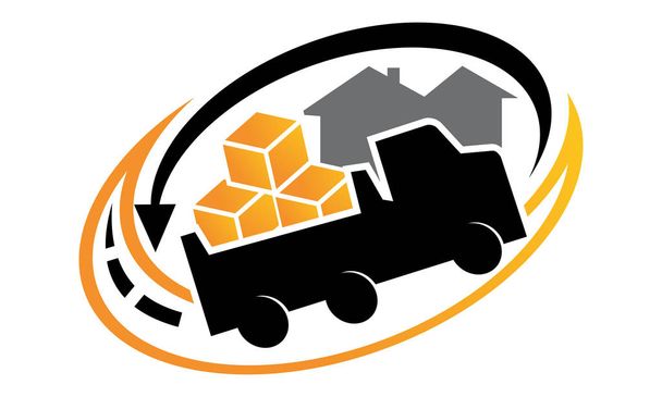 再配置サービス ロゴ トラック - ベクター画像