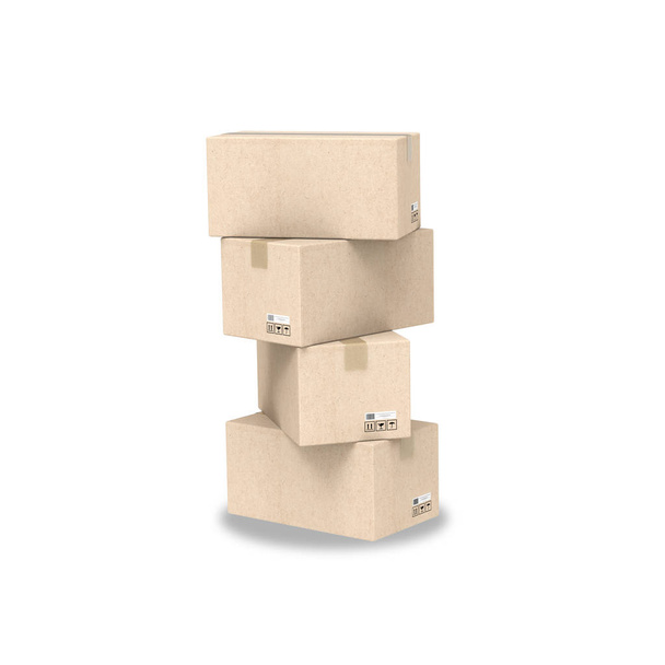 stack of carton boxes - Photo, Image