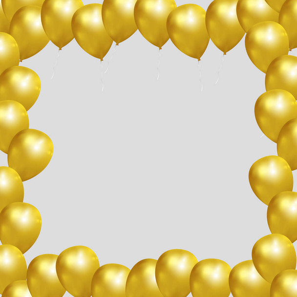 quadro com balões de ouro
 - Vetor, Imagem