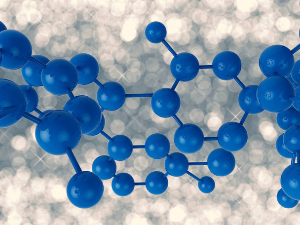 Struktur blauer Moleküle - Foto, Bild
