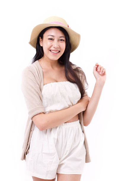portrait of confident, happy, smiling woman in summer dress - Φωτογραφία, εικόνα
