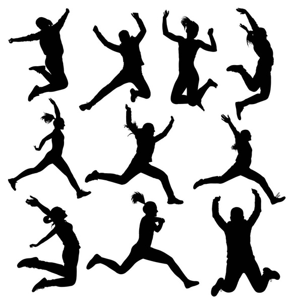 Kokoelma hyppäämällä naisten siluetti
 - Valokuva, kuva