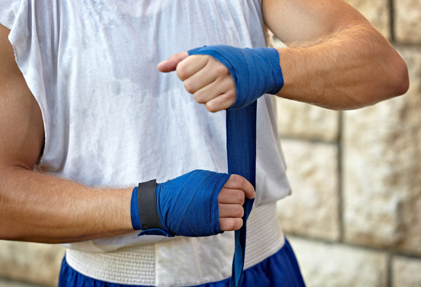 bandagem de boxe mãos combate luta esporte
 - Foto, Imagem