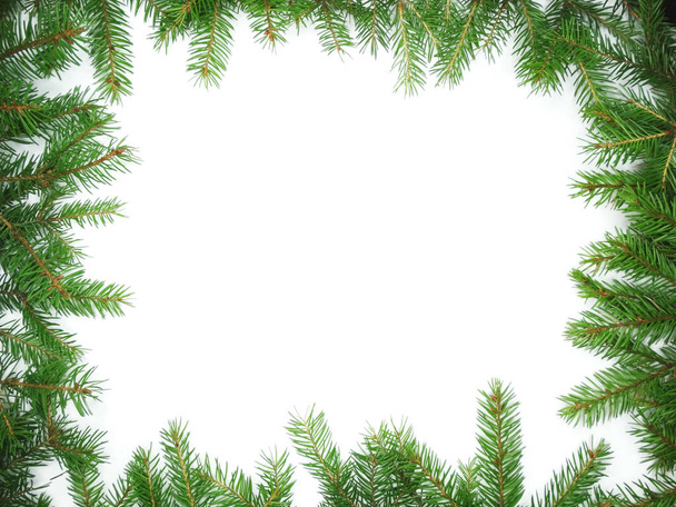 cadre de décoration de Noël avec branches et cônes de sapin
 - Photo, image