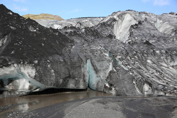 Solheimajokull ledovec. Island - Fotografie, Obrázek