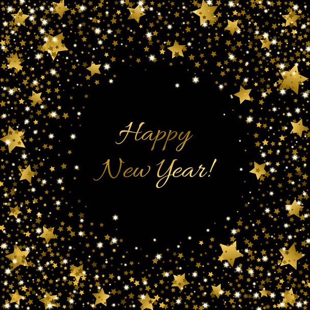 Ευτυχισμένος το νέο έτος Ssparkle κάρτα ΠΟΥΛΙΕΣ tinsel bling για προσκλήσεις - Διάνυσμα, εικόνα