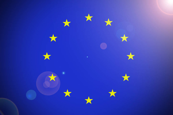Unia Europejska Flaga narodowa 3d ilustracja symbol - Zdjęcie, obraz