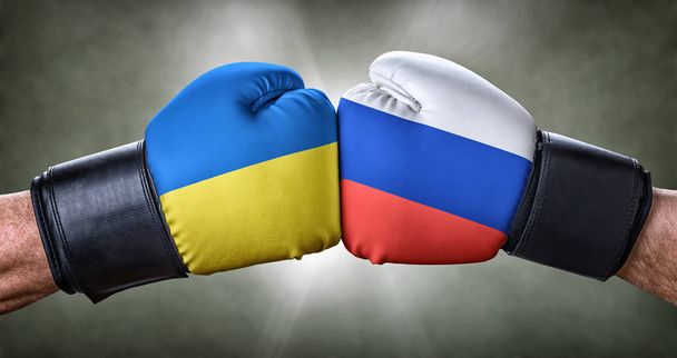 Ένα αγώνα πυγμαχίας μεταξύ Ουκρανίας και Ρωσίας - Φωτογραφία, εικόνα