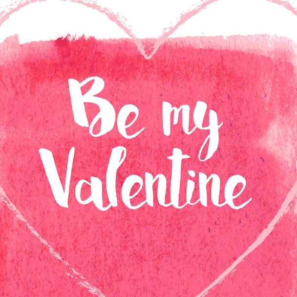 Watercolor heart for Valentines day Vector illustration - Vector, imagen