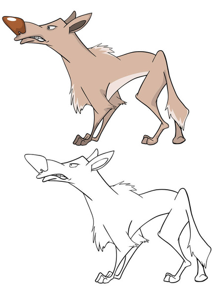 Illustration of a cartoon Wolf - Vector, Imagen