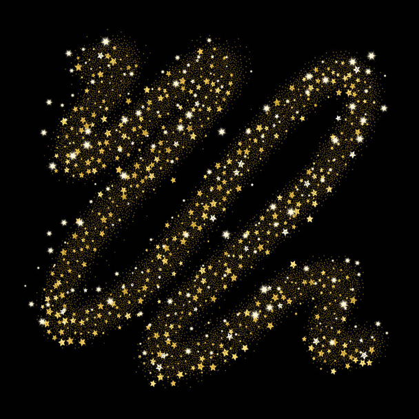 Hintergrund mit Kometenschweifbewegung, die Lametta-Sternenstaub hinterlässt - Vektor, Bild