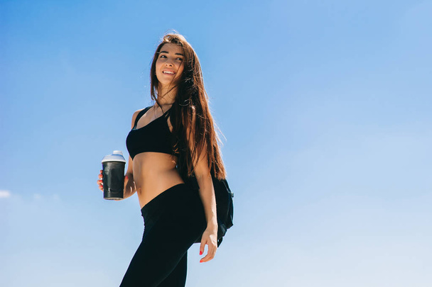 Fitness girl with shaker - Photo, Image