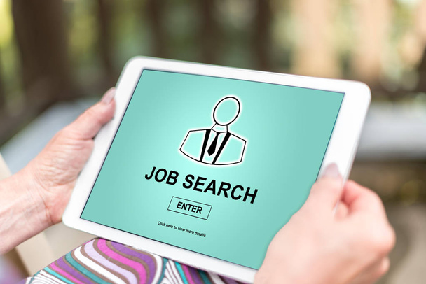Conceito de busca de emprego em um tablet - Foto, Imagem