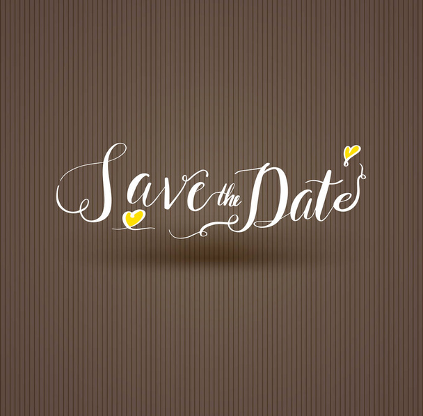 Save the date, ink hand lettering. - Vector, Image