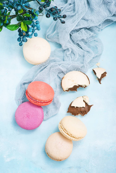 colorful macaroons on table - Photo, Image