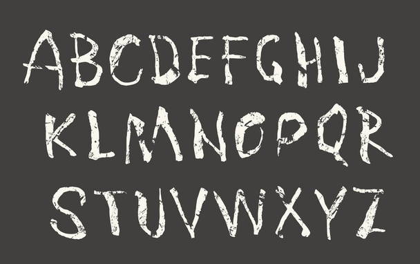 Vector handwritten brush font with shabby texture - Вектор,изображение