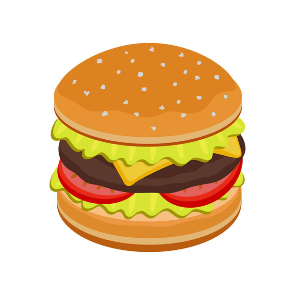 Vector burger isolated on white background - Vector, Image