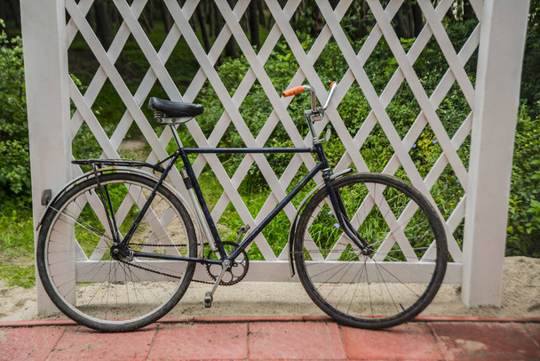 black vintage retro bicycle - Foto, Bild