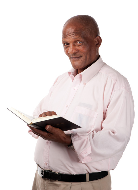 Senior met heilige boek - Foto, afbeelding