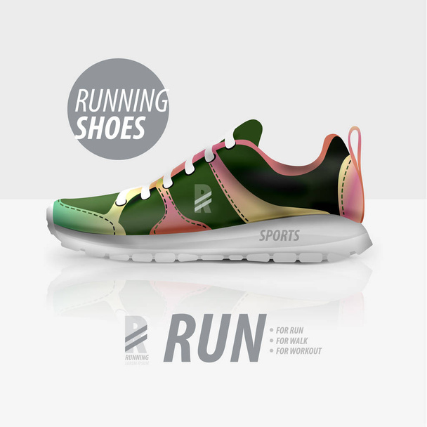 Πρότυπο προϊόντος διαφήμιση τρέχοντας παπούτσια διάνυσμα - Διάνυσμα, εικόνα