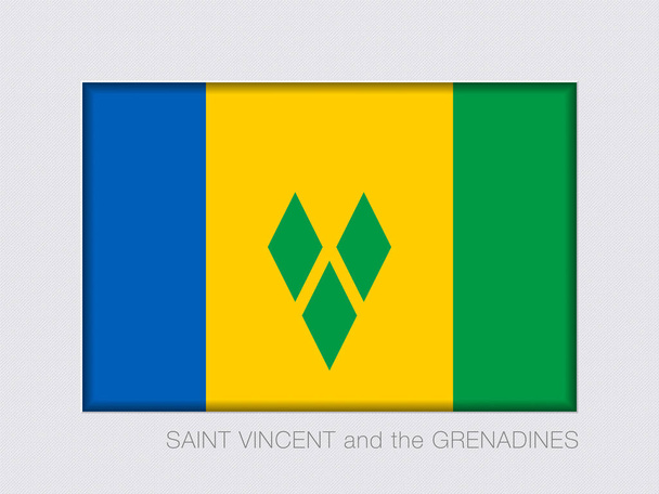 Vlag van Saint Vincent en de Grenadines. Rechthoekige officiële F - Vector, afbeelding
