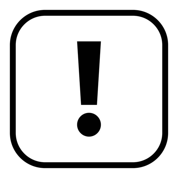 Bouton d'avertissement d'icône de point d'exclamation carré noir
 - Vecteur, image