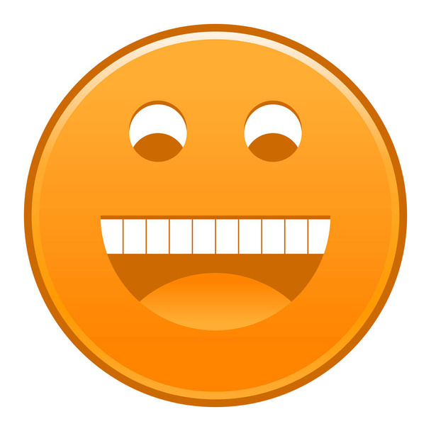 Πορτοκαλί χαμογελαστό πρόσωπο ευτυχισμένη χαρούμενη smiley φατσούλα - Διάνυσμα, εικόνα