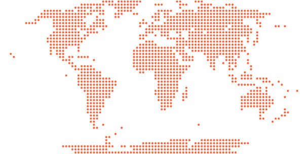 Ponto Redondo do Mapa Mundial pontilhado
 - Vetor, Imagem