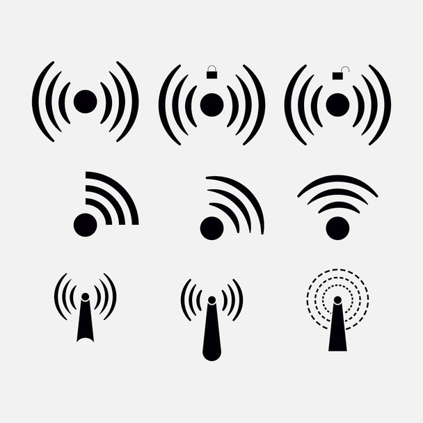 set icons Wi-fi, wireless, network coverage - Vector, Image
