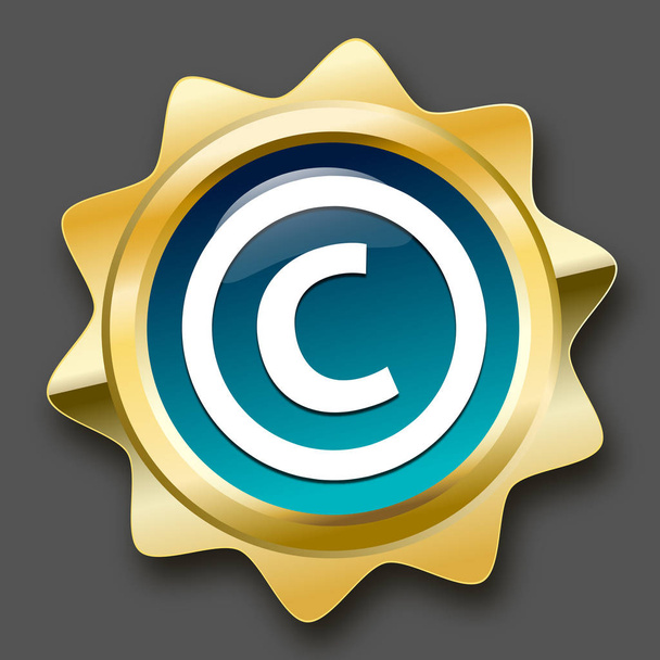 Autorských práv pečeť nebo na ikonu se symbolem - Vektor, obrázek