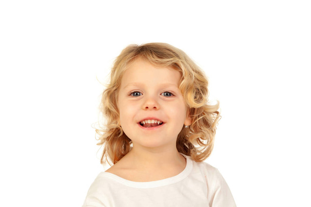 grappige Blonde klein kind - Foto, afbeelding