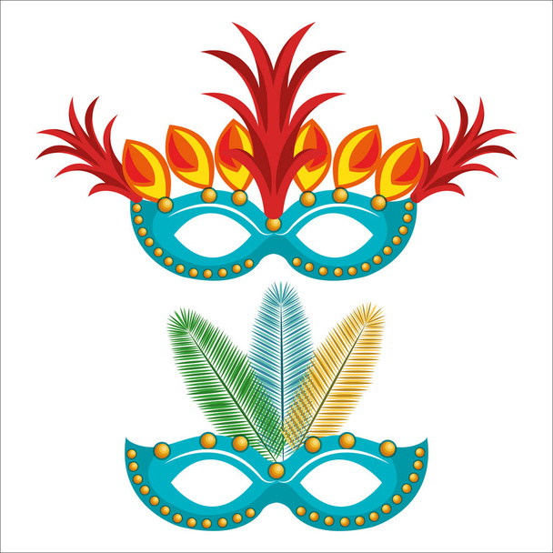 カーニバル マスクの羽を持つ - ベクター画像