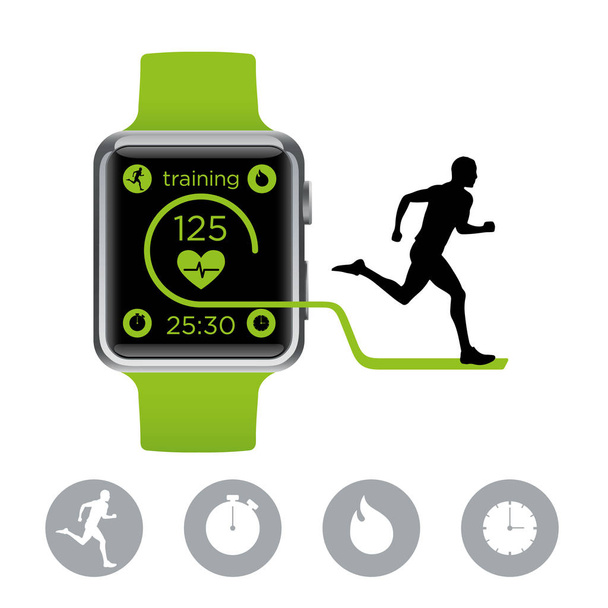 Vektor-Vorlage Smart Watches Sport. Gadgets für Sport-Infografiken. - Vektor, Bild