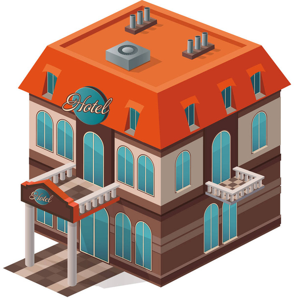 Vector isometric view of the hotel building - Vector, Image